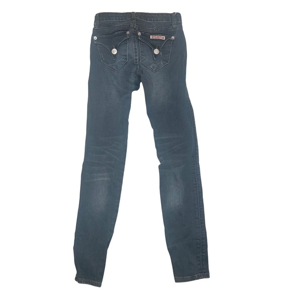 Hudson Kids Girls Blue Denim Embellished Distressed Skinny Jeans Size 8 - Picture 8 of 9